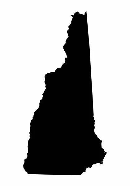 ニューハンプシャー州のシルエットマップ — ストックベクタ