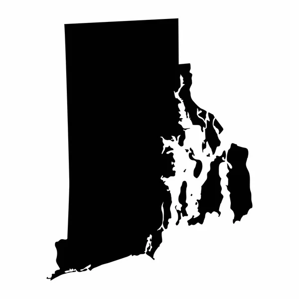 Rhode Island Silhouette Karte — Stockvektor