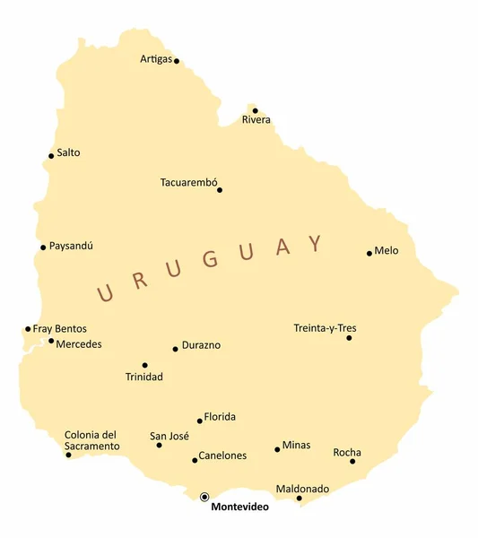 El mapa de Uruguay — Vector de stock