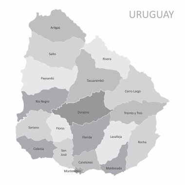 Uruguay bölgeler haritası