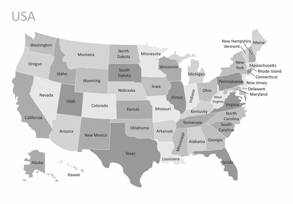 Stati Uniti mappa — Vettoriale Stock
