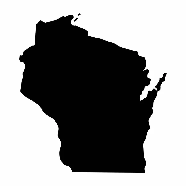 Mapa de la silueta de Wisconsin — Vector de stock