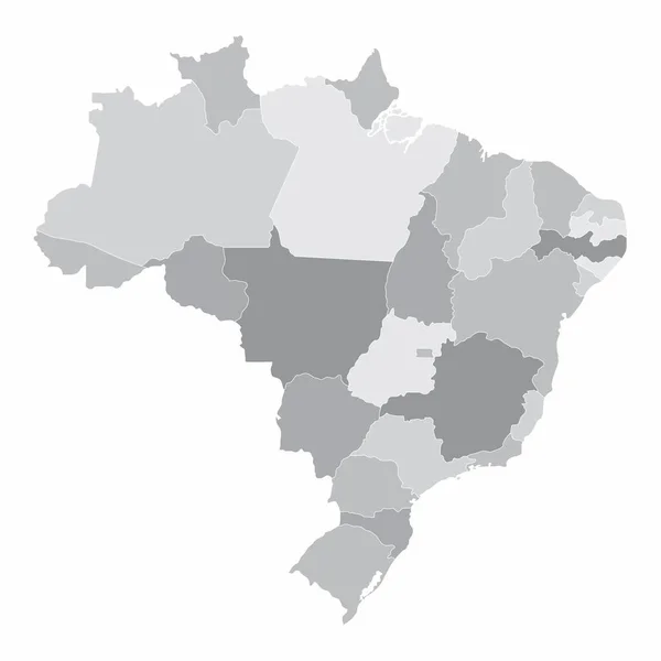 Brazilië Staten kaart — Stockvector