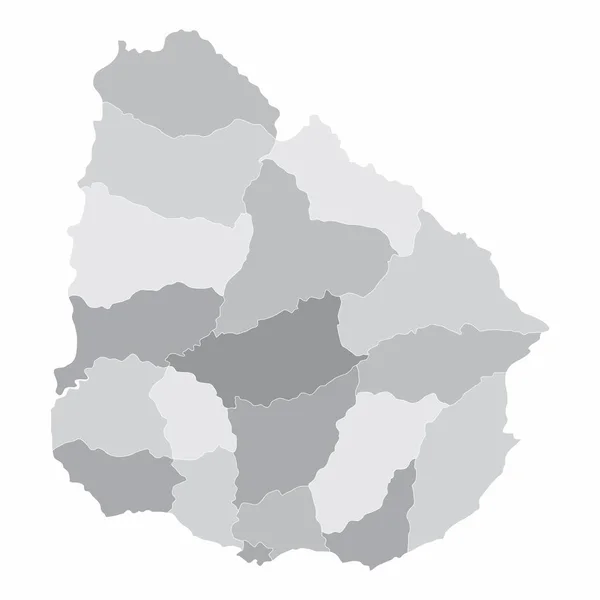 Uruguay regions map — Stock Vector