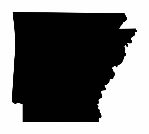 Arkansas State silhouet kaart — Stockvector