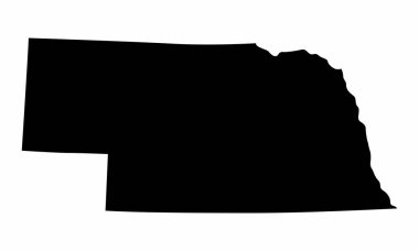 Nebraska Eyaleti siluet haritası