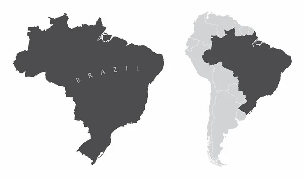 Brasil América del Sur mapa — Vector de stock