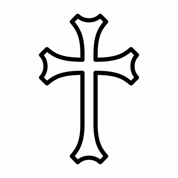 Ikona krzyża chrześcijańskiego ilustracja — Wektor stockowy