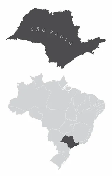 Sao Paulo Estado Brasil — Vector de stock