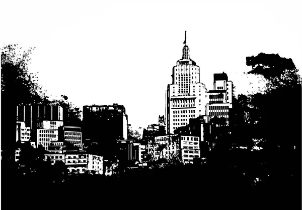 São Paulo skyline sketch ilustração —  Vetores de Stock