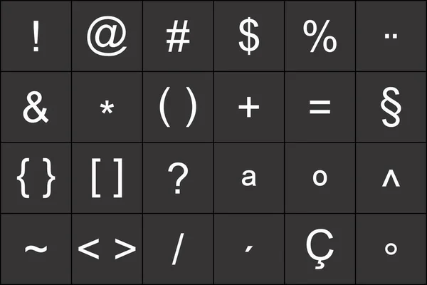 Conjunto de símbolos de teclado —  Vetores de Stock