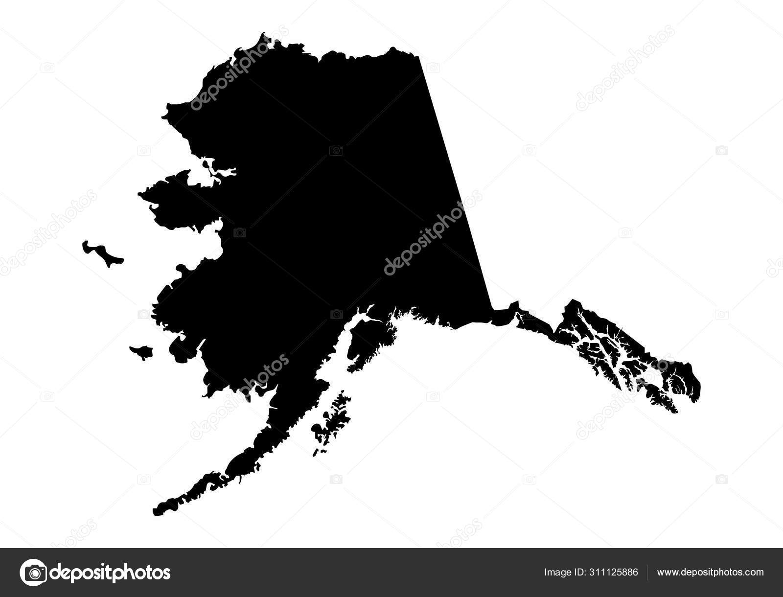 Alaska silhouette map Stock Vector by ©luisrftc 311125886