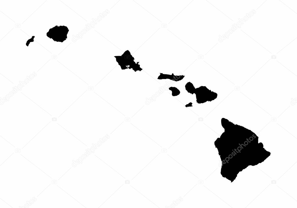 Hawaii silhouette map
