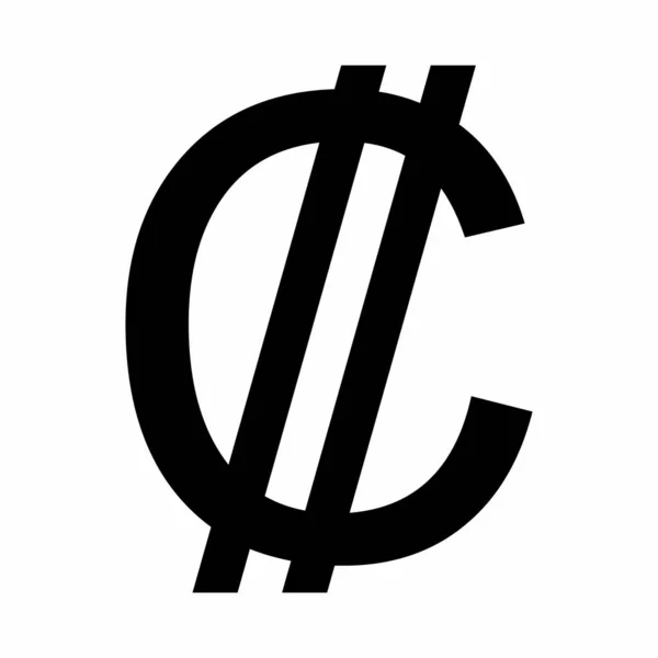Símbolo de moneda de colon — Vector de stock
