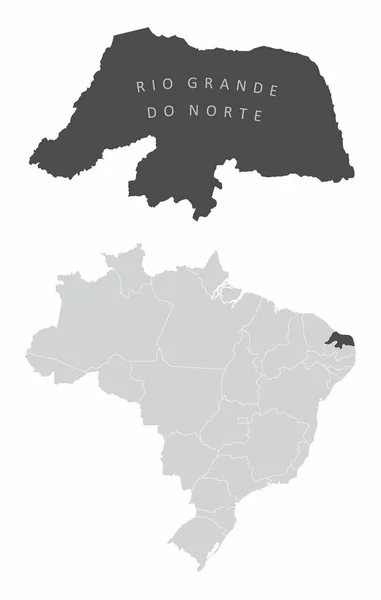 Rio Grande do Norte Brasil — Vector de stock