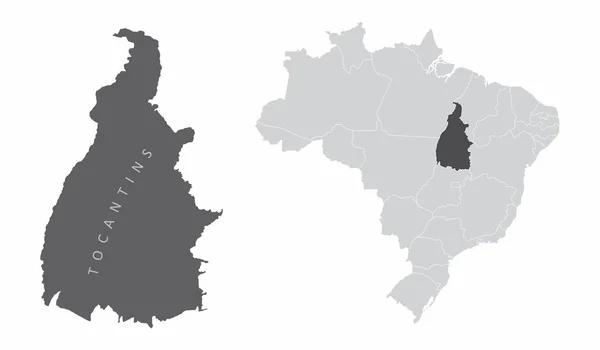 Estado de Tocantins Brasil — Vector de stock