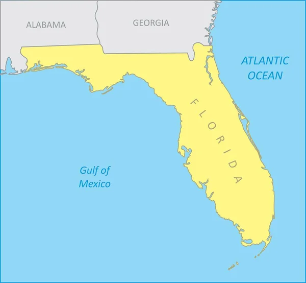 Mapa de Florida región — Vector de stock