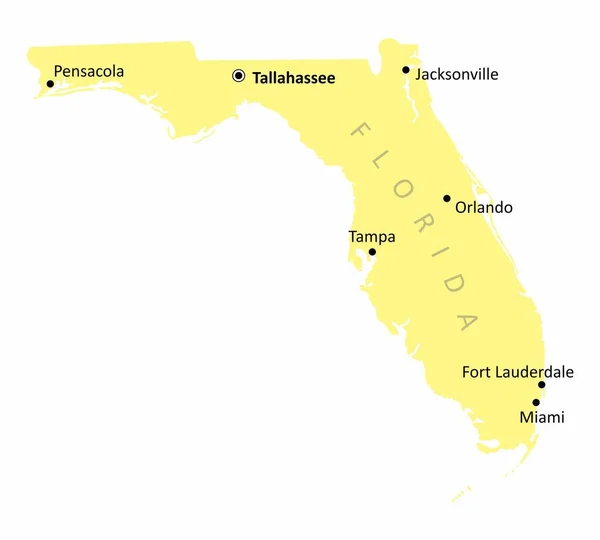 Florida mapa aislado — Vector de stock