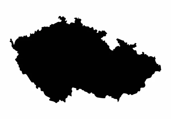 Kaart van het silhouet van Tsjechië — Stockvector