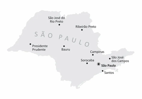 Mapa isolado do Estado de São Paulo —  Vetores de Stock