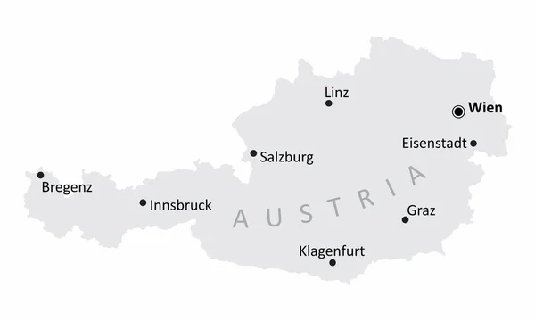 オーストリアの都市地図 — ストックベクタ