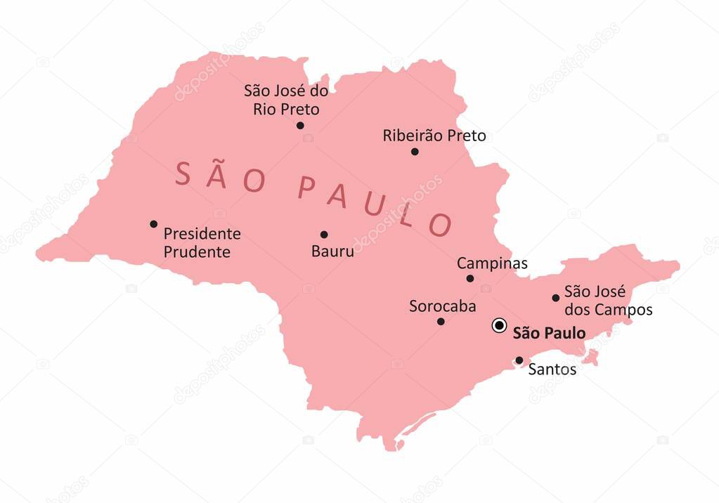 Sao Paulo State isolated map