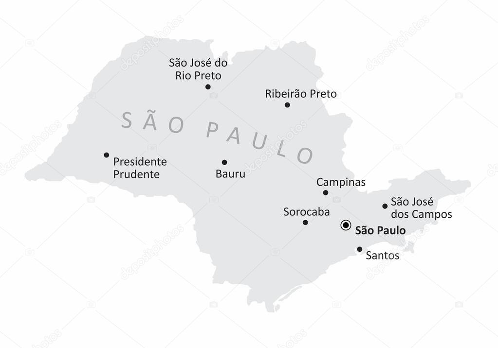 Sao Paulo State isolated map