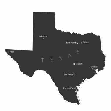 Teksas izole haritası