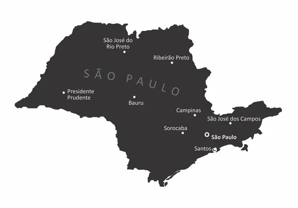 Sao Paulo Estado mapa aislado — Foto de Stock