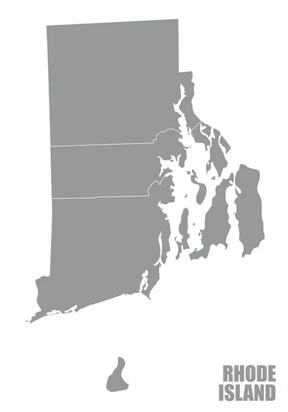 Mapa Condado Rhode Island Isolado Sobre Fundo Branco —  Vetores de Stock