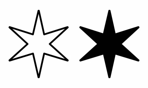 Black White Point Star Icons — Stock Vector