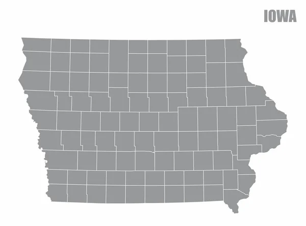 Iowa İlçe Haritası — Stok Vektör