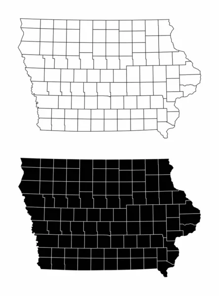Iowa İlçe Haritaları — Stok Vektör