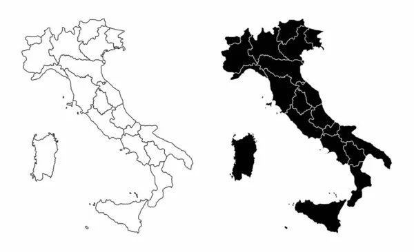 イタリア地方地図 — ストックベクタ