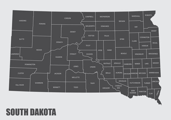 South Dakota County Map