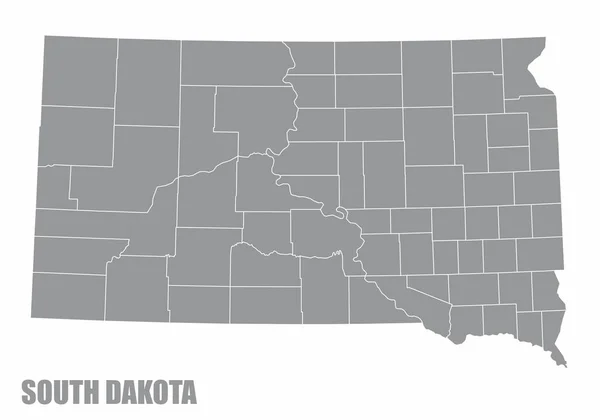 Mapa hrabstwa South Dakota — Wektor stockowy