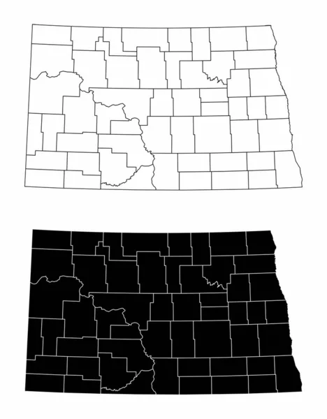 North Dakota County Maps — Stockový vektor