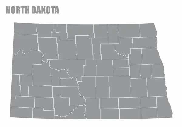 Mapa hrabství Severní Dakota — Stockový vektor