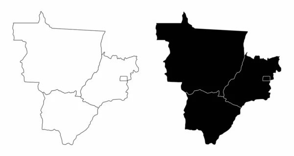 Brasil mapas centro-oeste — Vetor de Stock