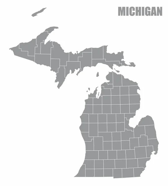 Michigan İlçe Haritası — Stok Vektör