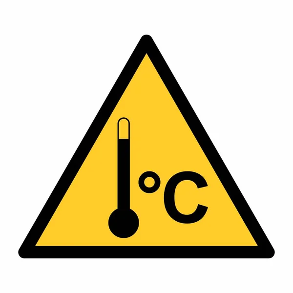 Waarschuwingsbord voor hoge temperatuur — Stockvector