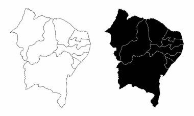 Brazil northeast maps clipart