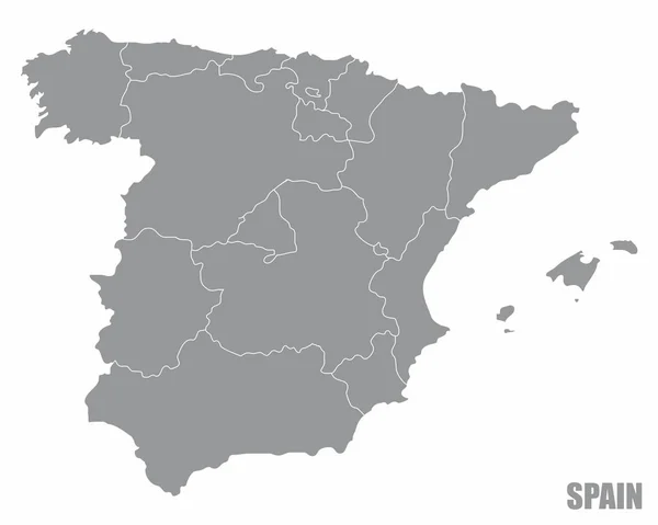 Карта регионов Испании — стоковый вектор