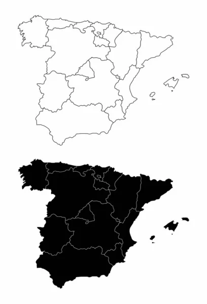 Spain regions maps — Διανυσματικό Αρχείο