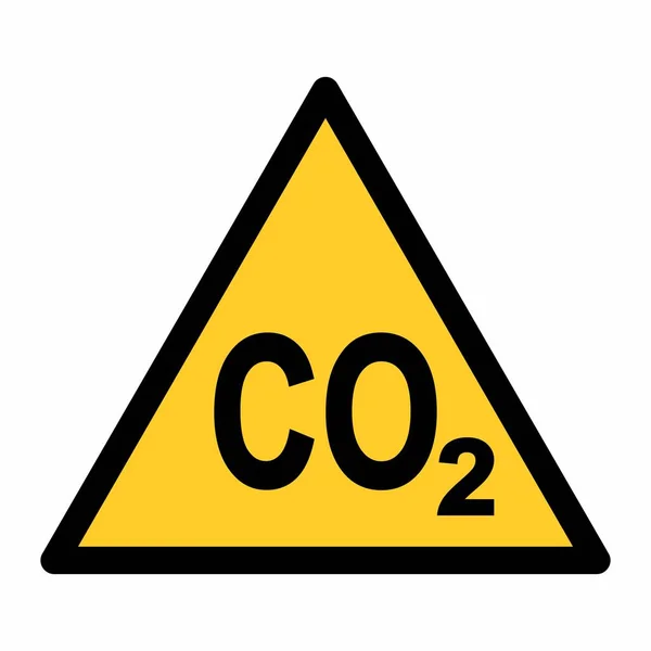 Co2 Hazard Sign Isolated White Background — Stock Vector