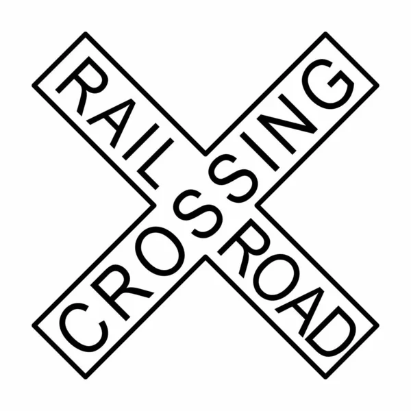 Crossing Railroad Schild Isoliert Auf Weißem Hintergrund — Stockvektor