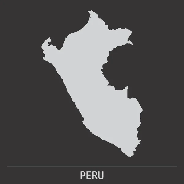 Das Peru Kartensymbol Auf Dunklem Hintergrund — Stockvektor