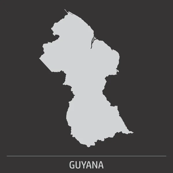 Icono Del Mapa Guyana Sobre Fondo Oscuro — Archivo Imágenes Vectoriales