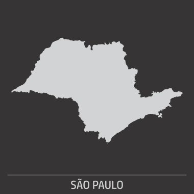 Koyu arkaplanda Sao Paulo Eyalet haritası simgesi