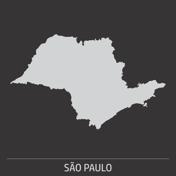 Ícone Mapa Estado São Paulo Sobre Fundo Escuro —  Vetores de Stock